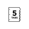 Avery 11200 Insertable Style Edge Tab Plastic Dividers, 5-Tab, Letter