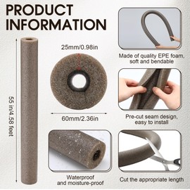 Pangda 3 Pack Pool Noodles 55 Inch Foam Noodles Swim Clamp Jumbo Hollow Foam Large Pre Slit Clamp Protection for Swimming Floating Craft Projects Padding Bumper(Brown)