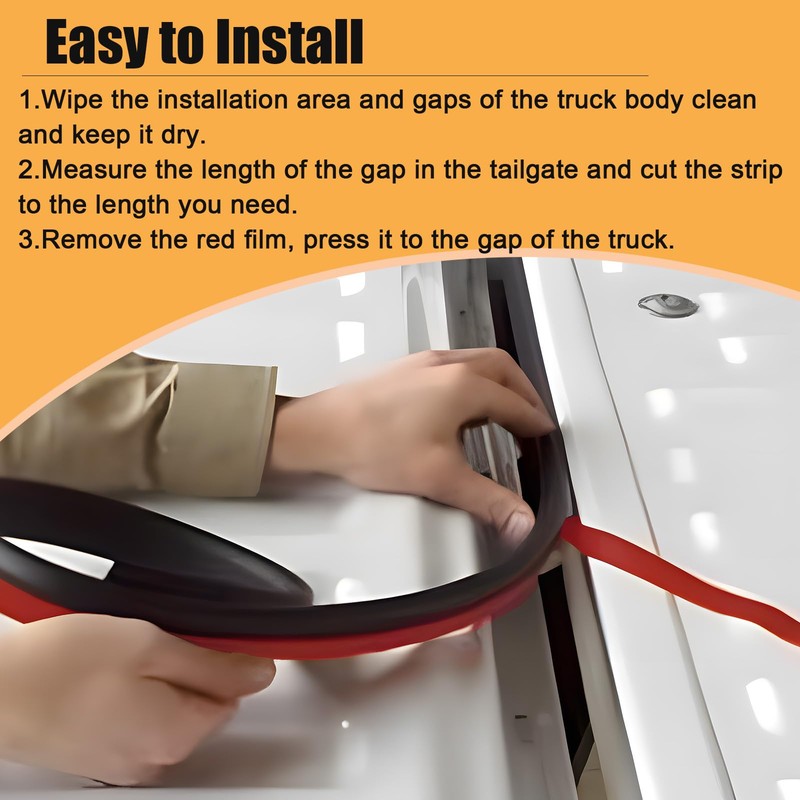 Nayotaa Tonneau Cover Seal Strip - 16.4Ft Truck Tailgate Seal