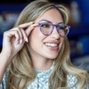 Purple Retro Bamboo Frame Round Reading Glasses for Women with