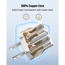 European to US Plug Adapter, SUPERDANNY EU to US Plug Adapter Converts 2-Prong Type A for Plugging in Type C, E, F, L, N Plugs, 660W 6A Max 110-250V Travel Plug for Europe to USA, White, 4-Pack