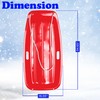 Slippery Racer Downhill Toboggan Snow Sled, 35" Red- 3 Pack