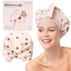 Kitsch Gorro de ducha de lujo para mujer, impermeable, reutilizable,