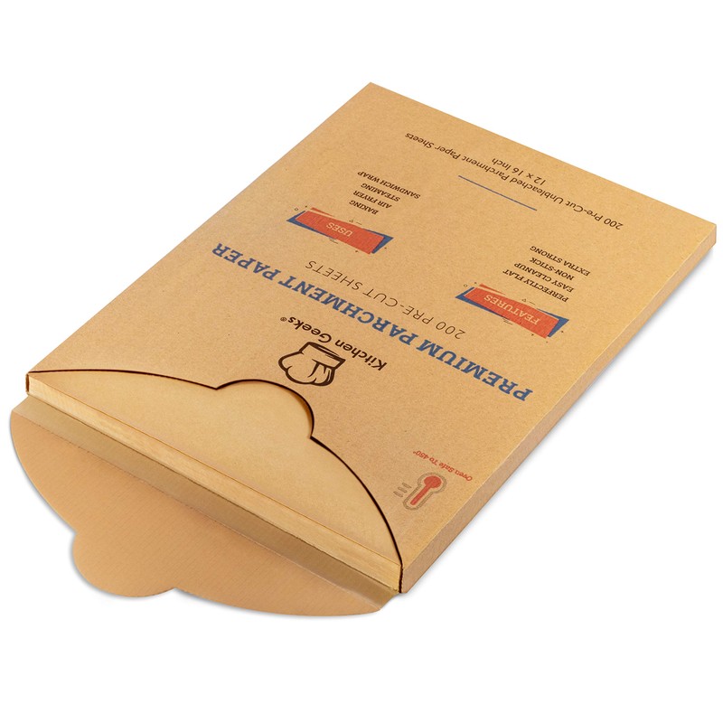 Parchment Paper Baking Sheets Unbleached Non-Stick Precut 12x16 Inches Will