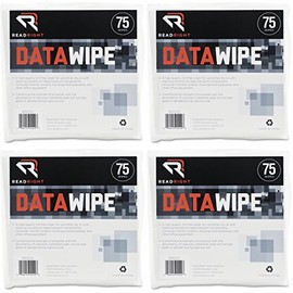 Read Right DataWipe Cleaning Pads, 6 x 6 Inch, 75 Wipes per Bag (RR1250), 4 Packs