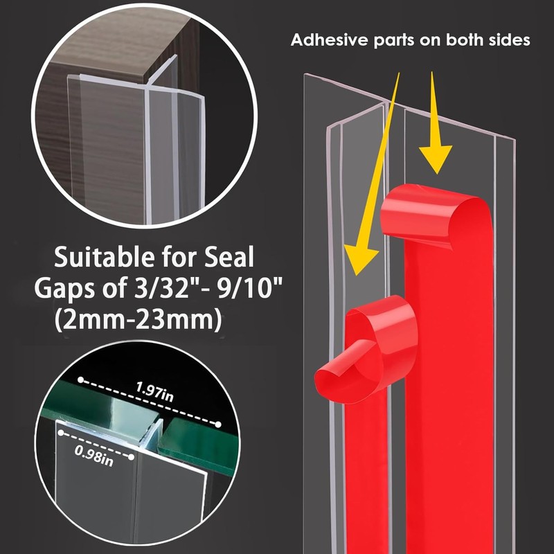 Upgrade T-Shaped Door Draft Stopper, Clear Silicone Seal Strip Weather