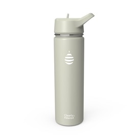 Clearly Filtered Water Bottle | Removes 220+ Contaminants, Double-Wall Insulated Stainless Steel, BPA/BPS Free, Phthalate Free, Filters Flouride Lead Chlorine (20oz, Sage Gray)