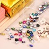 sourcing map 80Pcs Heart Rhinestones, 10mm Pointed Back Heart Glass