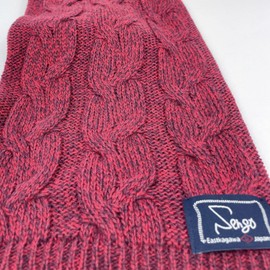 [TERAICHI] Compaq Muff™ 3-piece Heathered Cable, Made in Japan Made in Japan Scarf, Neck Warmer, Short Scarf, Petite Scarf, Insertion Muffler, Mini Muffler, Sengo, Compact Scarf, Packable, navy