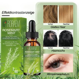 RORAEM Rosmarinöl Haare Haarwachstum Beschleunigen: Rosemary Oil for Hair Rosemary Oil Nährt die Kopfhaut Augenbrauen und Wimpern
