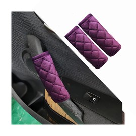 KHGUZ 2PCS Car Grab Handle Cover, Soft Velvet Vehicle Door Pull Handle Protector, Anti-Scratch Automotive Interior Grip Gloves Decoration Accessories, Universal for SUV, Sedan, Truck (Purple)