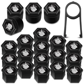 Biomar Labs 16pcs Wheel Nut Covers 4 pcs Locking Bolt Caps Universal Removal Tool Skull 19mm LB 17