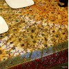 India Arts Cotton Floral Tie Dye Tablecloth Rectangle Red Tan