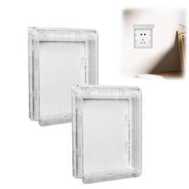 2 PCS Plug Socket Covers UK,Socket Covers UK Standard,Double Position,Universal Fit,Plug Covers for Sockets UK Waterproof,Protection for Baby & Pet Safety,Switch Protector Box for Home Safety