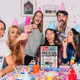 Stuff4 16th Birthday Poster Framed - Born In 2009 Newspaper - Happy 16th Birthday Gifts for Boys Girls Vintage Retro Back In 2009, 8x10 Inch Sixteen Sixteenth Bday Party Decor Decoration