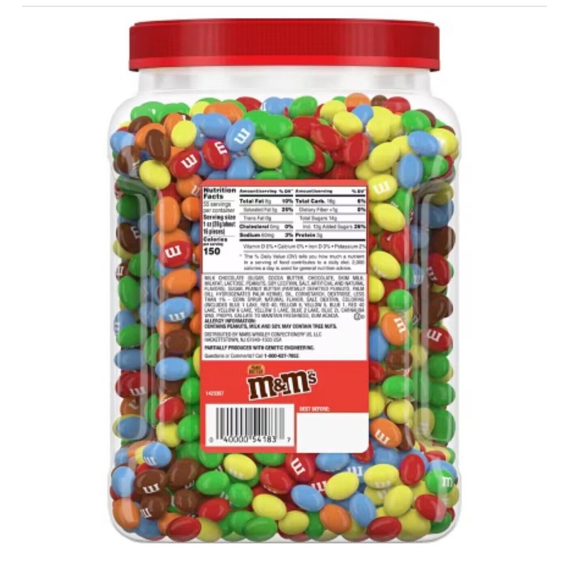 M&M’S Chocolate Candy Bulk Jar Peanut Butter Milk Chocolate 55