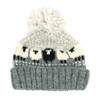 LOUDelephant Wool Knitted Bobble Hat with Sheep Design, gray, Einheitsgröße
