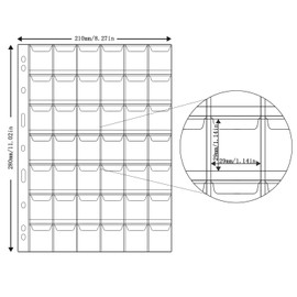 Uncle Paul Coin Pocket Pages - 42 Compartments Standard 9 Hole Coin Pocket Inserts Collector Sleeves for Coins 5 Sheets CS03542