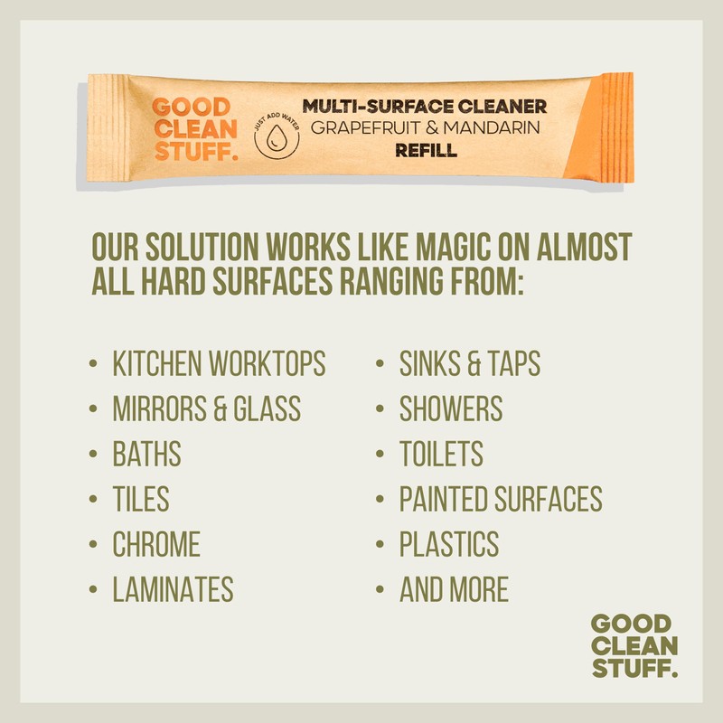 Good Clean Stuff Multi-Purpose Home Cleaning Refill Sachets,10 x High