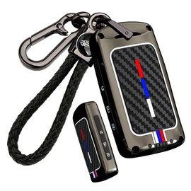 ontto 3-Button Key Cover Fit for Mazda 3 Hatchback Carbon Pattern Key Fob Case Fit for Mazda 6 CX-5 CX-50 CX-3 CX-30 CX-9 CX-90 2020-2024,Antiscratched Key Housing with Keychain,Black