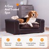 Moots Premium Leatherette Pets Sofa, Espresso, Small