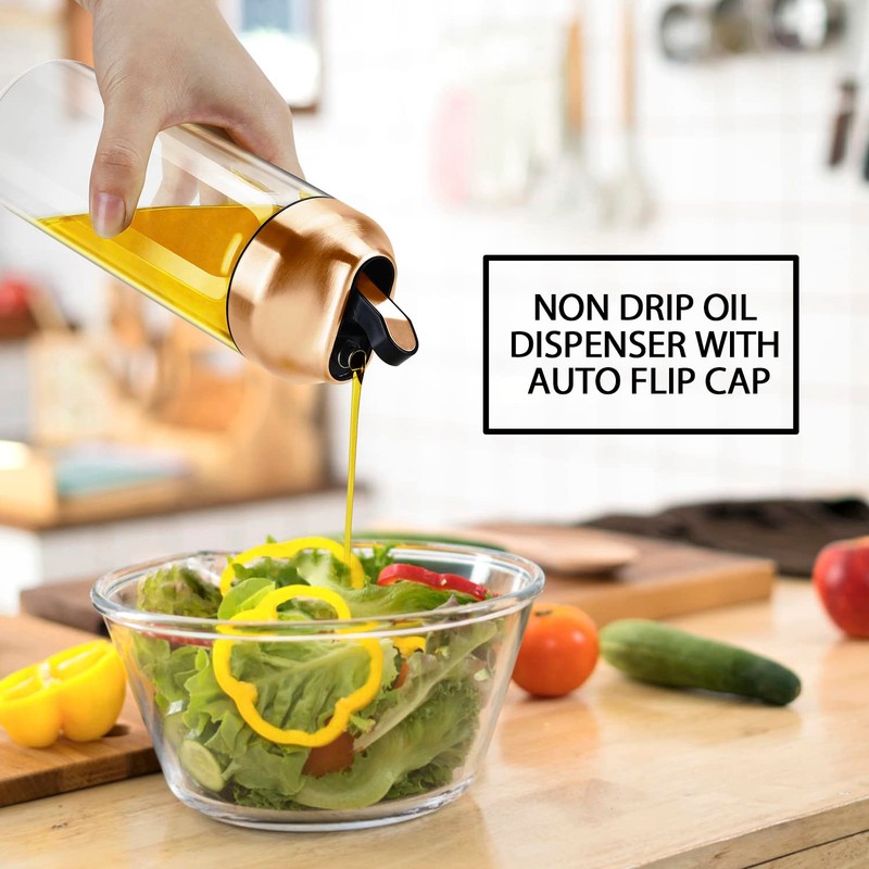 Aelga Copper Kitchen Accessories - Glass Oil Dispenser - Copper
