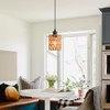 WANWAJA Rattan Pendant Light Fixtures, Boho Rattan Pendant Light with