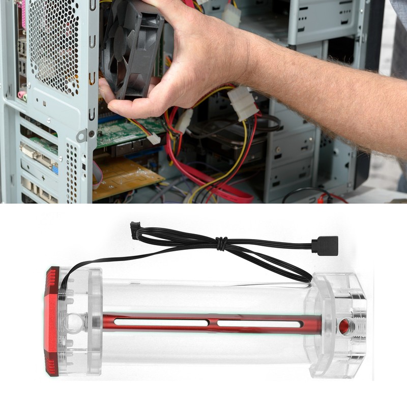 Water Cooling Tank Symphony RGB Lighting Effect Transparent Hex Computer