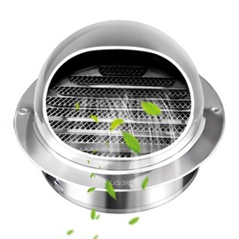 6-inch Air Vent Exterior Cover, Moonjor Thicken 304 Stainless Steel Round Extractor Wall External Cover for Apartment, Villa, Flats, House