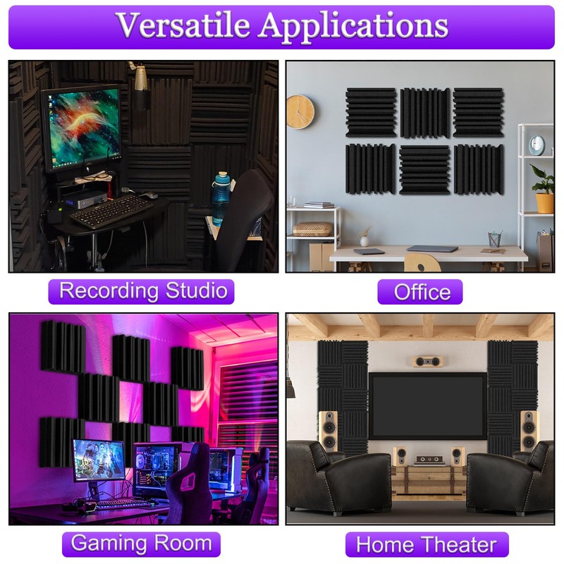 TroyStudio Thick Acoustic Foam Panels, 12 X 12 X 3