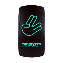 STVMotorsports 5 Pin Laser Automotive Rocker Switches On/Off LED Light 12V 20A - Interior Accessories for Car, Truck, UTV, ATV, Utility and Off-Road Vehicles (The Spocker, Green)