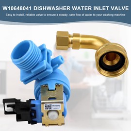 W10648041 Dishwasher Water Inlet Valve W10327249 Dishwasher Water Inlet Valve & Fitting W10685193 Water Inlet Supply Elbow Hose Fit for Whirlpool Dishwasher By AMI PARTS Replaces W10195048