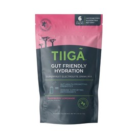 TIIGA Hydration Energy Drink Electrolytes Gut Health RASPBERRY LEMONADE 6pk