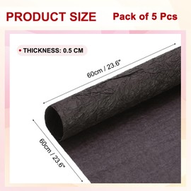 sourcing map Flower Wrapping Paper, 5 Roll Waterproof Bouquet Crepe Paper Streamer Sheet for Crafts Birthday Gift Florist Packing Party (Brown, 23.6 x 23.6 Inch)