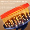 Innerneed Limpiador Corporal Magnético Silicona Cepillo Higiénico Ducha Color Rojo