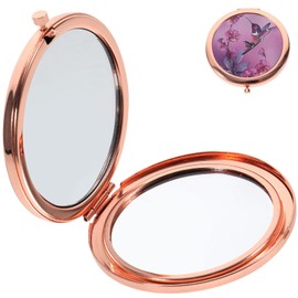 TOVINANNA Compact Mirror for Purse - Small Pocket Makeup Mirror 2.75" Double Sided, Cosmetic Magnifying Mirror for Women - Round Foldable Portable Mirror for Travel