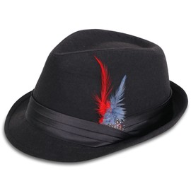 Simplicity Men's Women's Manhattan Structured Gangster Trilby Fedora Hat - as shown