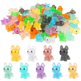 Pretwad 90 Cute Resin Mini Dogs, 9 Colors Mini Resin Dogs, Cute Little Dogs Resin for Home Decoration Miniature Landscapes, Dollhouses and Garden Landscapes