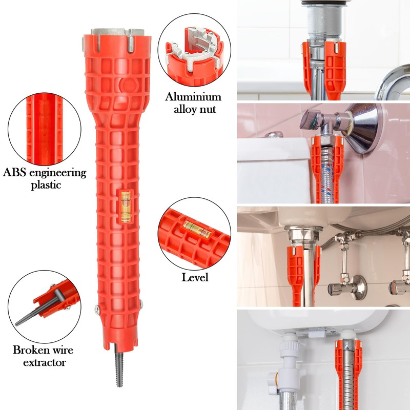 Faucet and Sink Installer Multi Tool, Basin Wrench, Multi-functional Wrench