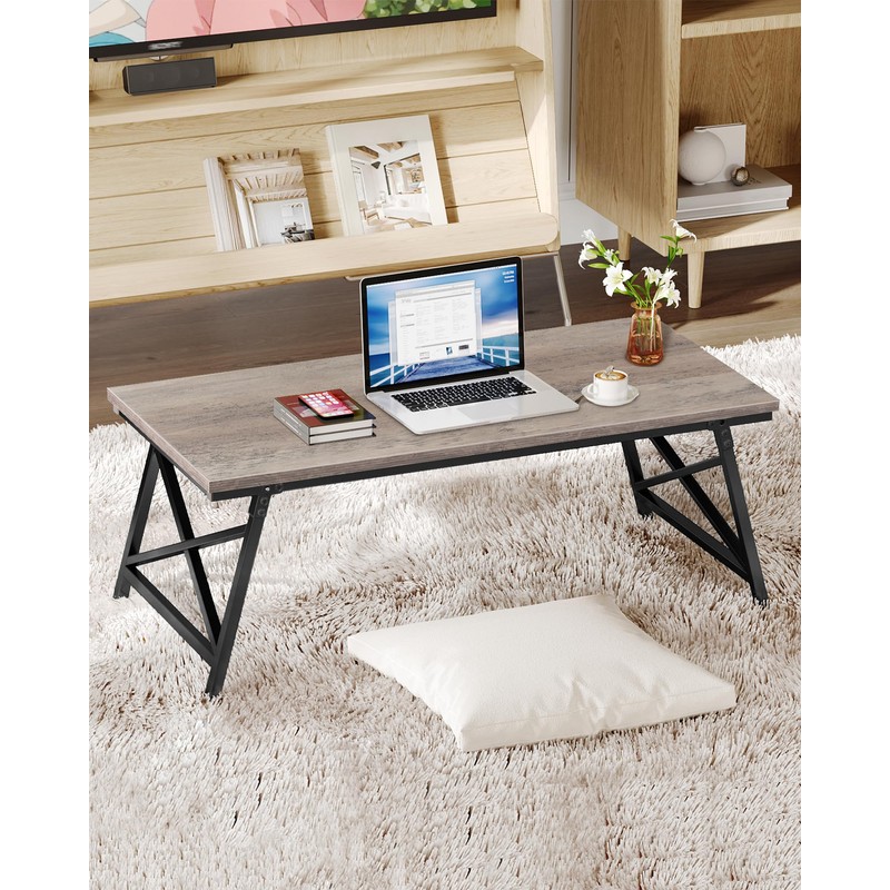CHOEZON 41.3" Folding Coffee Table with Safety Buckles, Low Coffee