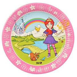 10 Round Wonderland Kids Birthday Girl Paper Plates 23 cm Diameter