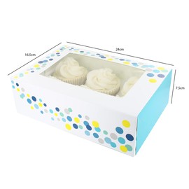 Baked with Love 650211 6/12 Cupcake Box, Includes Dual Insert for 6 Standard Cupcakes or 12 Mini Cupcakes, Pack of 2 Boxes, 50.0 mm*120.0 mm*240.0 mm