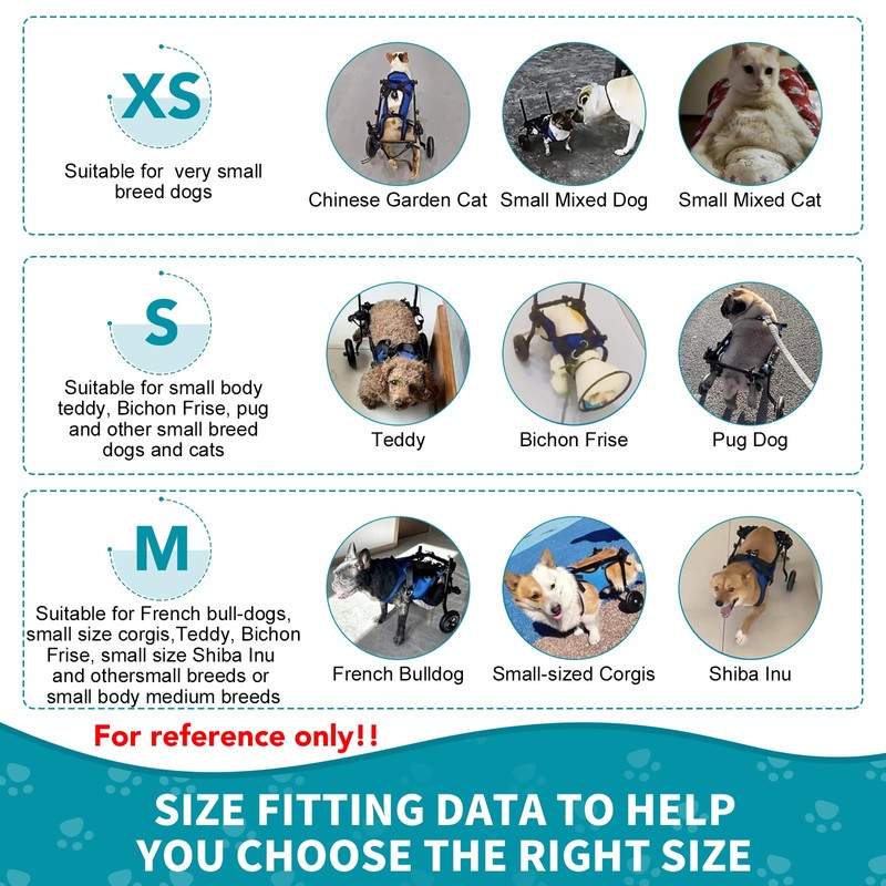 Dog Wheelchair for Back Legs with Pet Traction Rope, Small