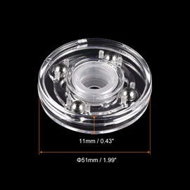 sourcing map 2inch Rotating Swivel Stand with Steel Ball Bearings Lazy Susan Base Turntable for Kitchen Corner Cabinets, Clear Pack of 2