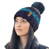 RockJock R80 Thermal Insulating Striped Beanie Bobble Hat with Cosy