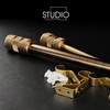 ILAISIHOME 1-1/8 Inch Diameter Antique Gold Curtain Rods with Knurl