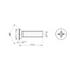 M5 (5mm x 70mm) Phillips Countersunk Machine Screws Flat Head