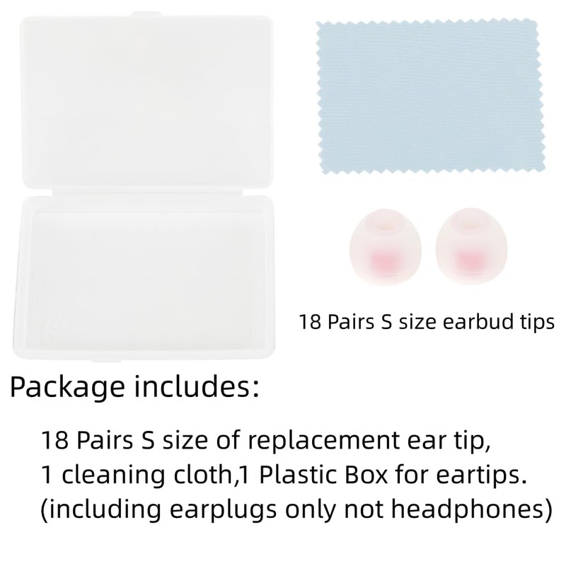 SNHTLS 18 Pairs S Size Replacement Ear Tips Replacement Silicone