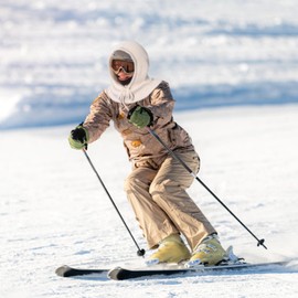 HAPPYPOP Balaclava, Balaclava Beanie Hood Fleece Hat Winter Hat Motorcycle Biker Snowboard Windproof Cold Protection Ski Mask Women's Balaclava Face Mask Winter Sports Outdoor, 67# Beige