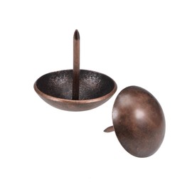 sourcing map Pack of 40 Upholstery Nails Push Pins Pause Reistations Copper Tone 25 mm Head Dmr for Furniture Sofa Headboards Antique Round Thumb